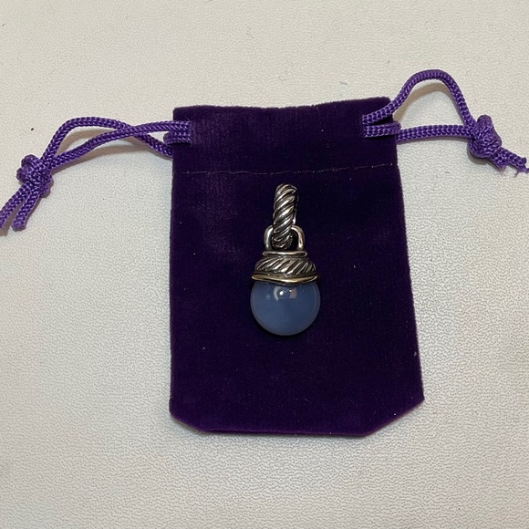 David Yurman Blue Chalcedony Enhancer - Picture 1 of 7